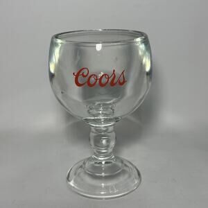 Vintage 16 oz Coors Beer Heavy (2.5 Lbs) glass goblet Man Cave Barware 7.5x4.5”